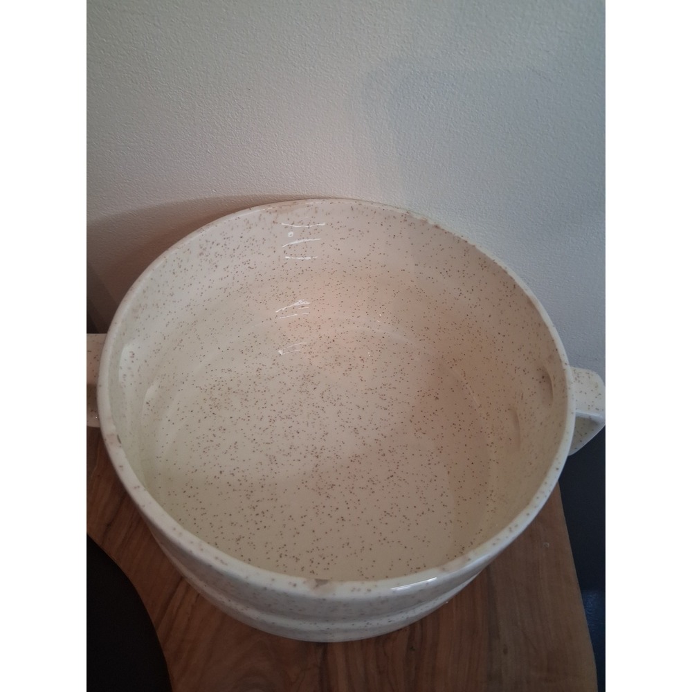 Speckled Stoneware Casserole Dish with Lid Floral Wheat Design Cream - Picture 5 of 8